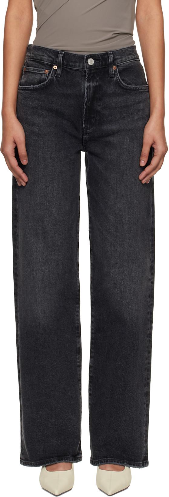 Black Harper Straight Comfort Stretch Jeans by AGOLDE