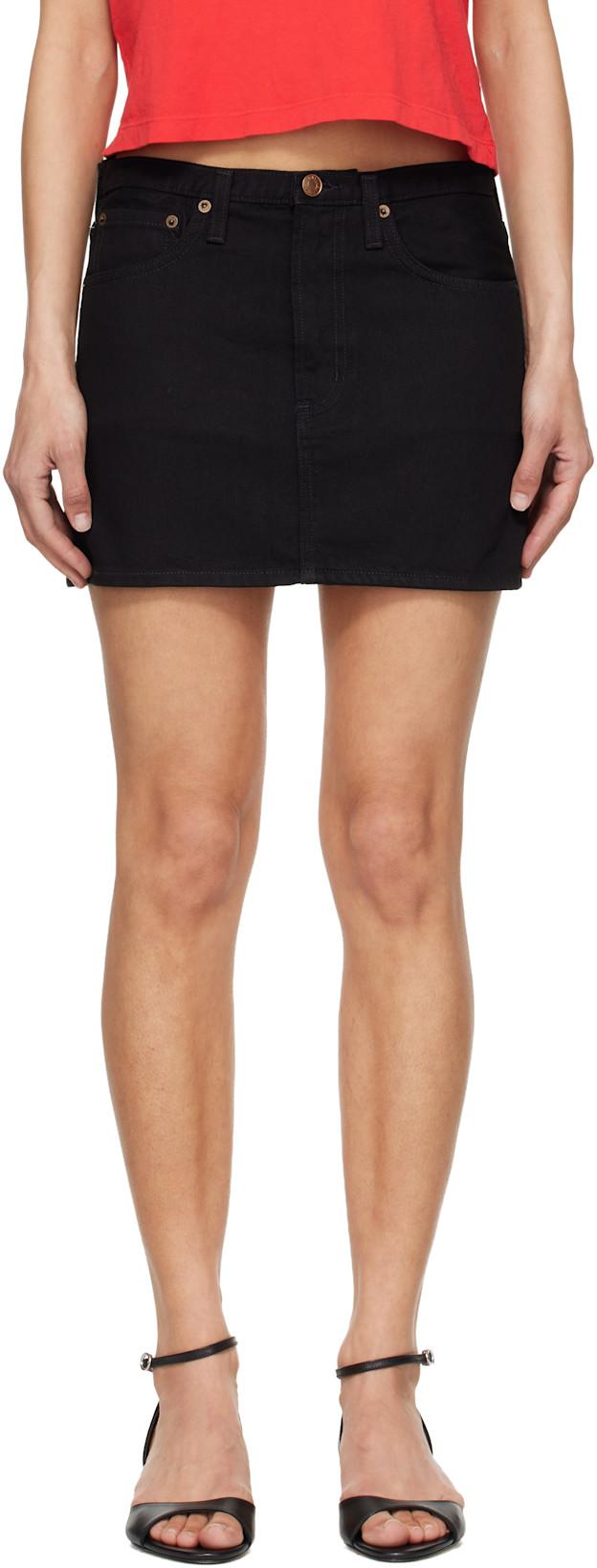 Black Kiera Denim Miniskirt by AGOLDE
