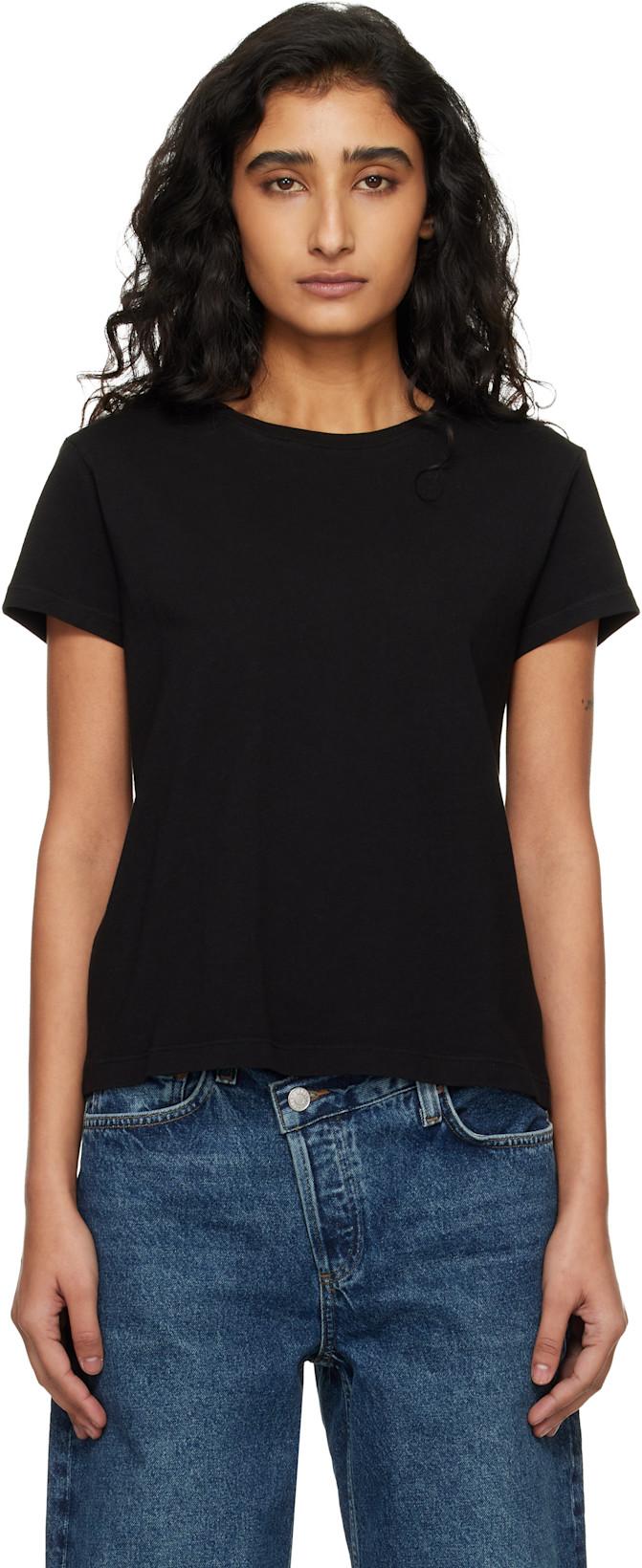 Black Long Line Adine T-shirt by AGOLDE