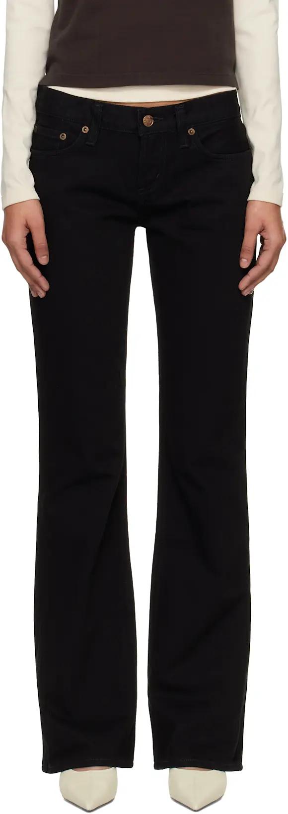 Black Low Rise Boot Jeans by AGOLDE