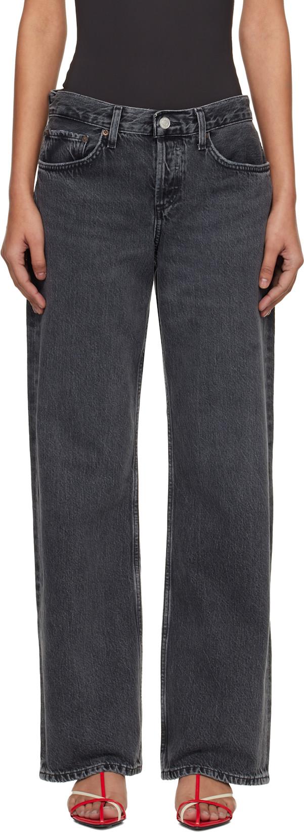 Black Low Rise Loose Jeans by AGOLDE