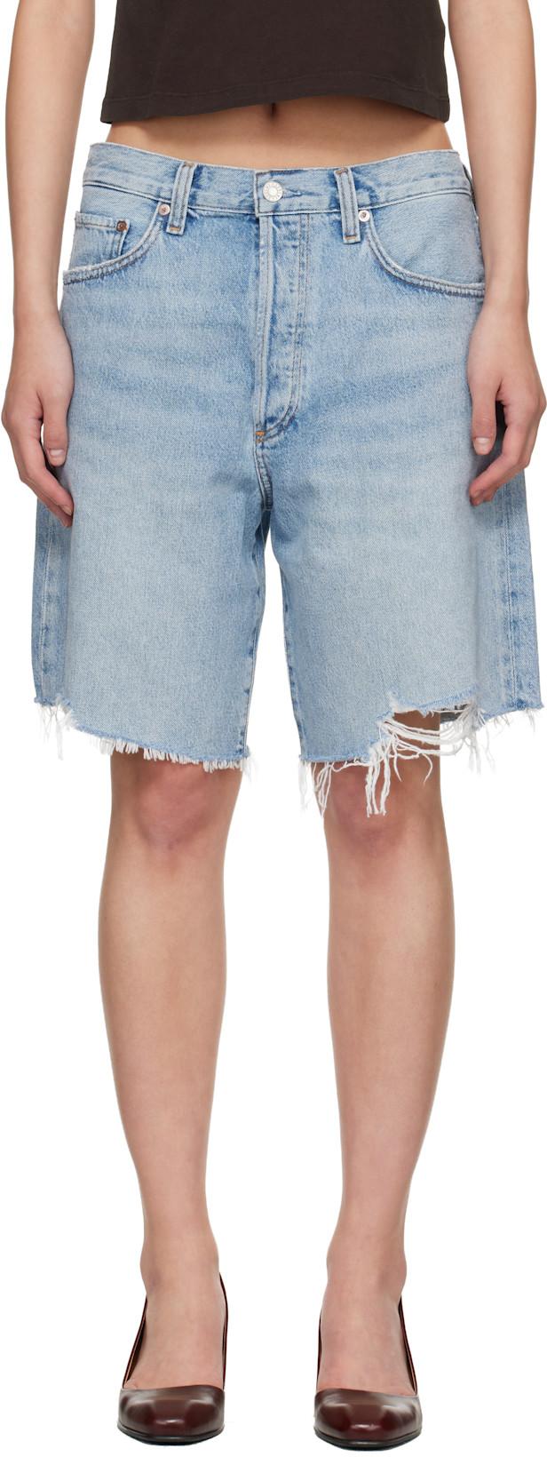 Blue Indra Denim Shorts by AGOLDE