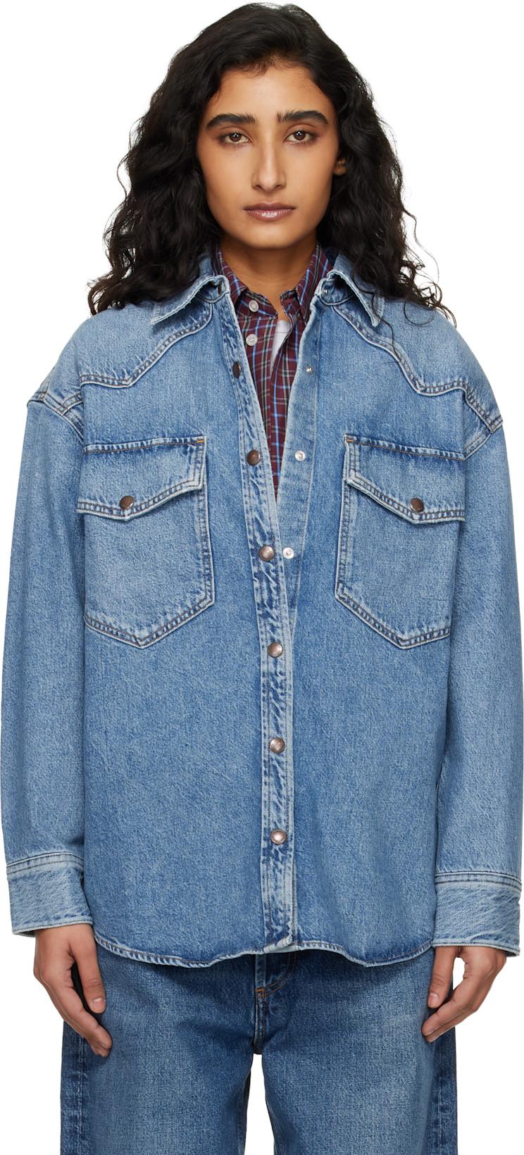 Blue Lotta Denim Shirt by AGOLDE
