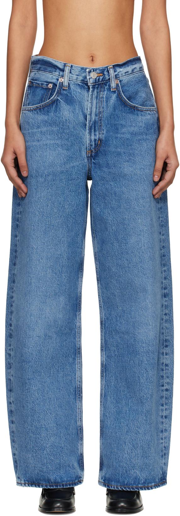 Blue Low Curve Jeans by AGOLDE