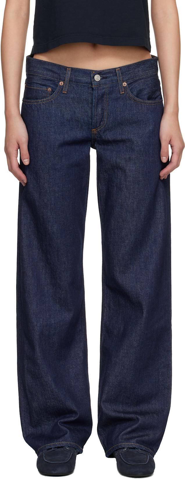 Blue Low Rise Loose Jeans by AGOLDE