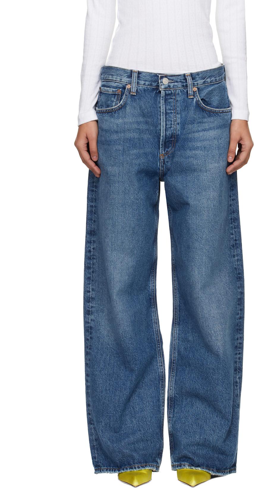 Blue Low Slung Baggy Jeans by AGOLDE