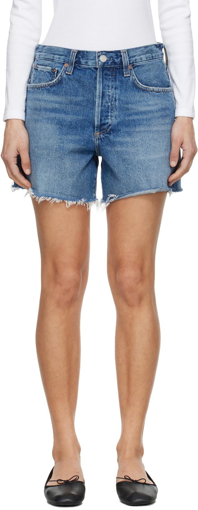 Blue Nye Denim Shorts by AGOLDE