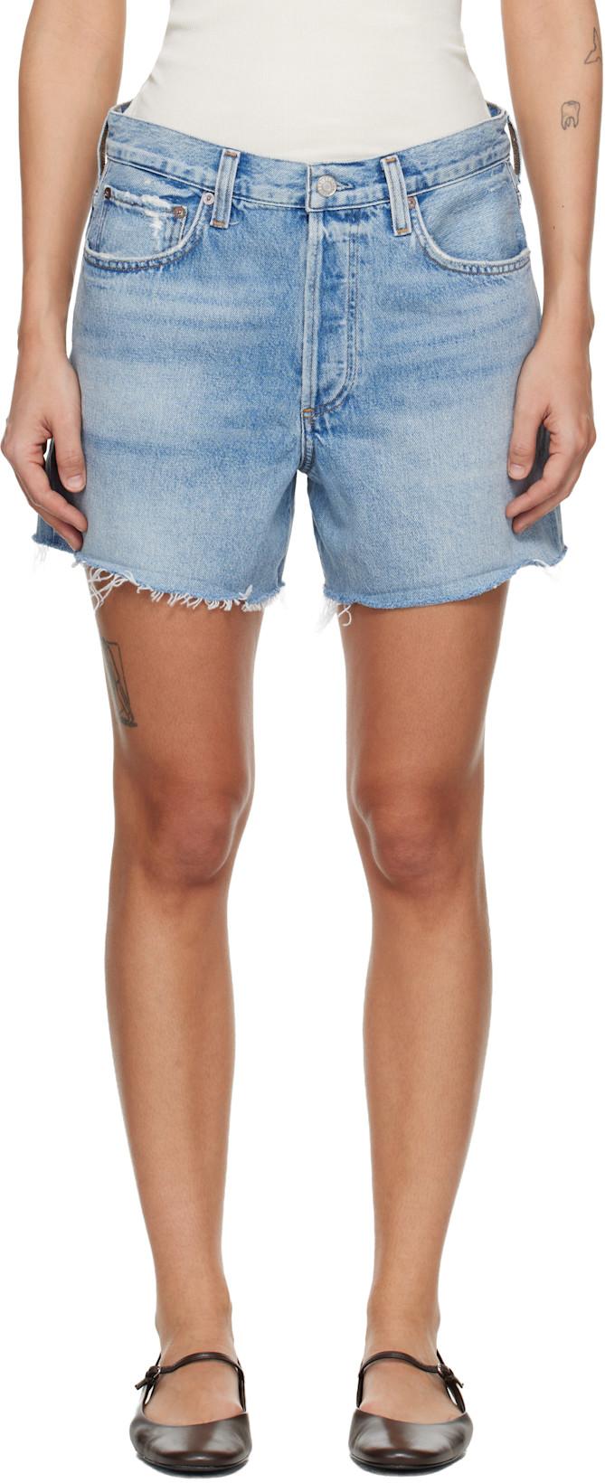 Blue Nye Denim Shorts by AGOLDE