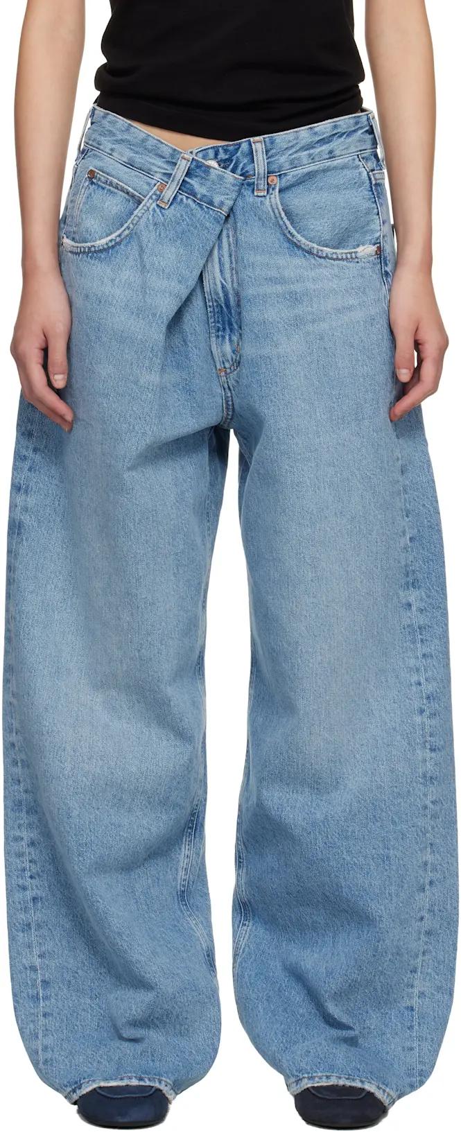Blue Vana Fold Jeans by AGOLDE
