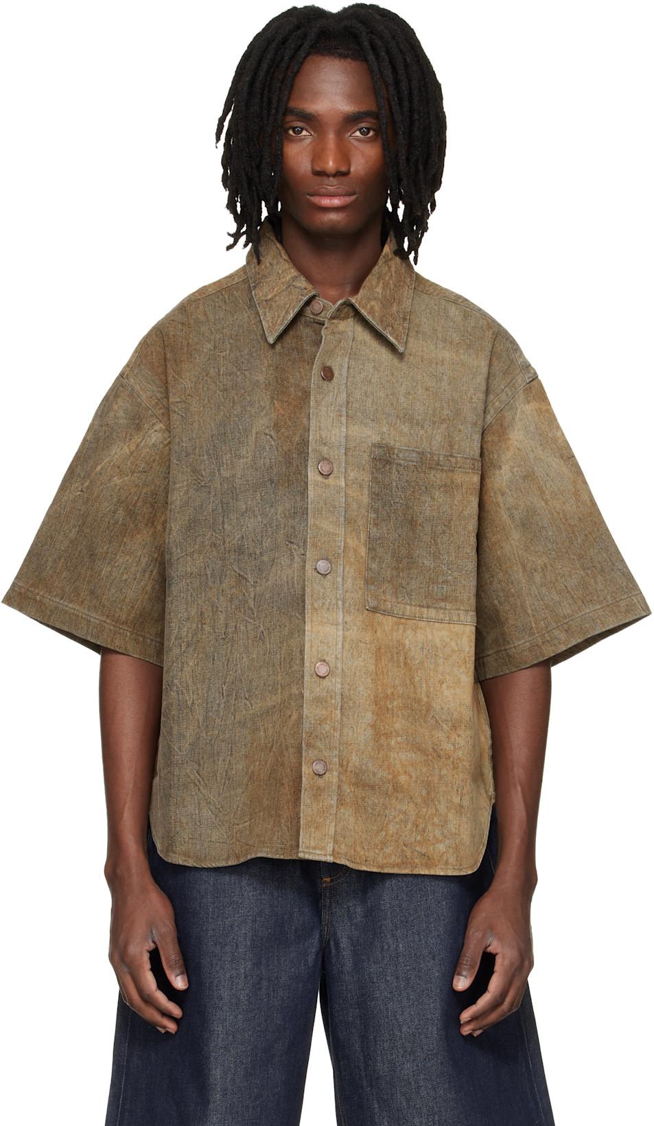 Brown Comfort Stretch Watson Denim Shirt by AGOLDE