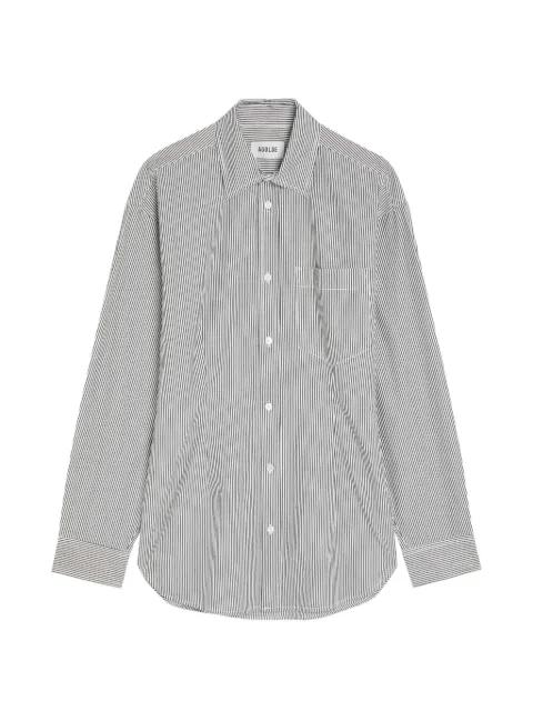 Cinched stripe-pattern long-sleeve cotton shirt by AGOLDE