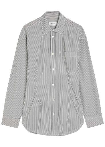 Cinched striped cotton-poplin shirt by AGOLDE