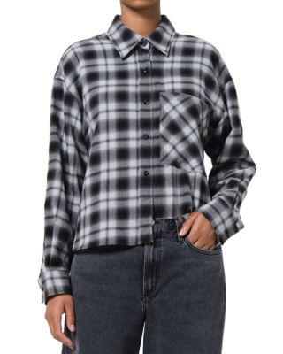 Comer Cropped Flannel Shirt by AGOLDE
