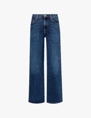 Harper branded-hardware straight-leg mid-rise jeans by AGOLDE