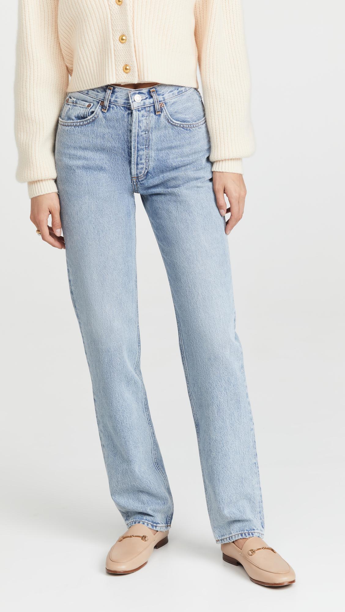 Lana Mid Rise Straight Jeans by AGOLDE