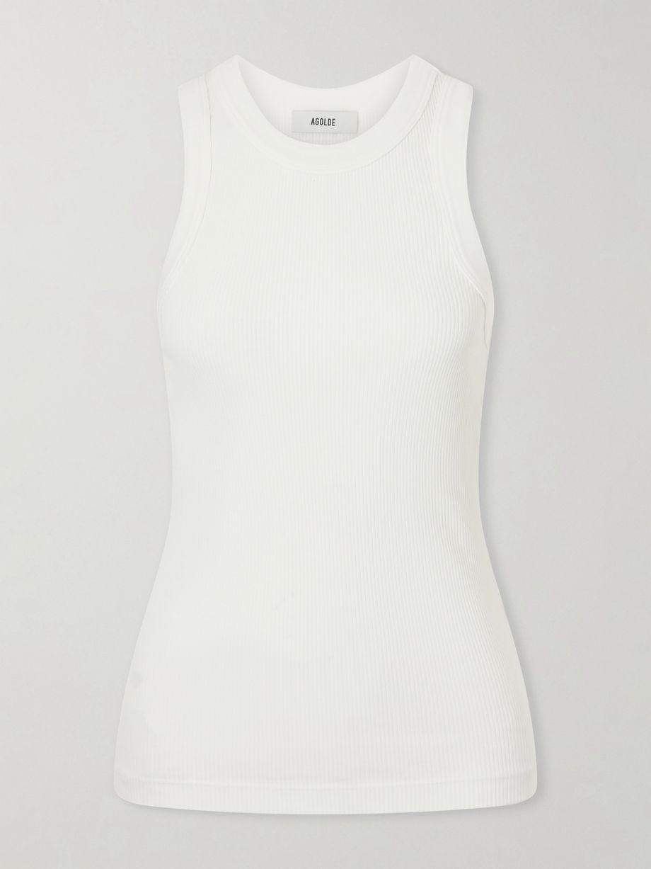 Leigh ribbed stretch organic cotton and Tencel™ Lyocell-blend jersey tank by AGOLDE