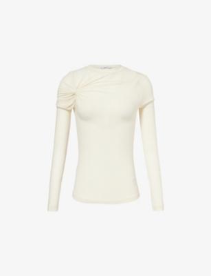 Lissa Long-Sleeves Stretch-Woven T-Shirt by AGOLDE