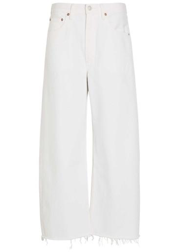 Low Curve frayed barrel-leg jeans by AGOLDE