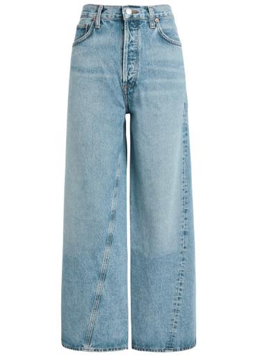 Low Slung Baggy distressed wide-leg jeans by AGOLDE