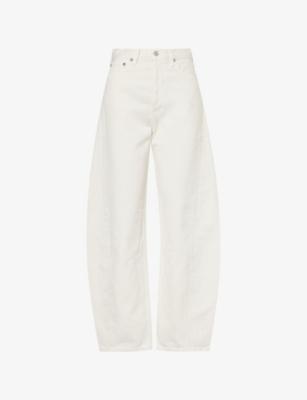 Luna High-Rise Pieced Tapered-Leg Denim Jeans by AGOLDE