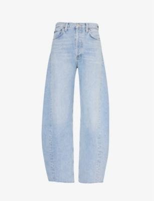 Luna faded-wash high-rise recycled-denim jeans by AGOLDE