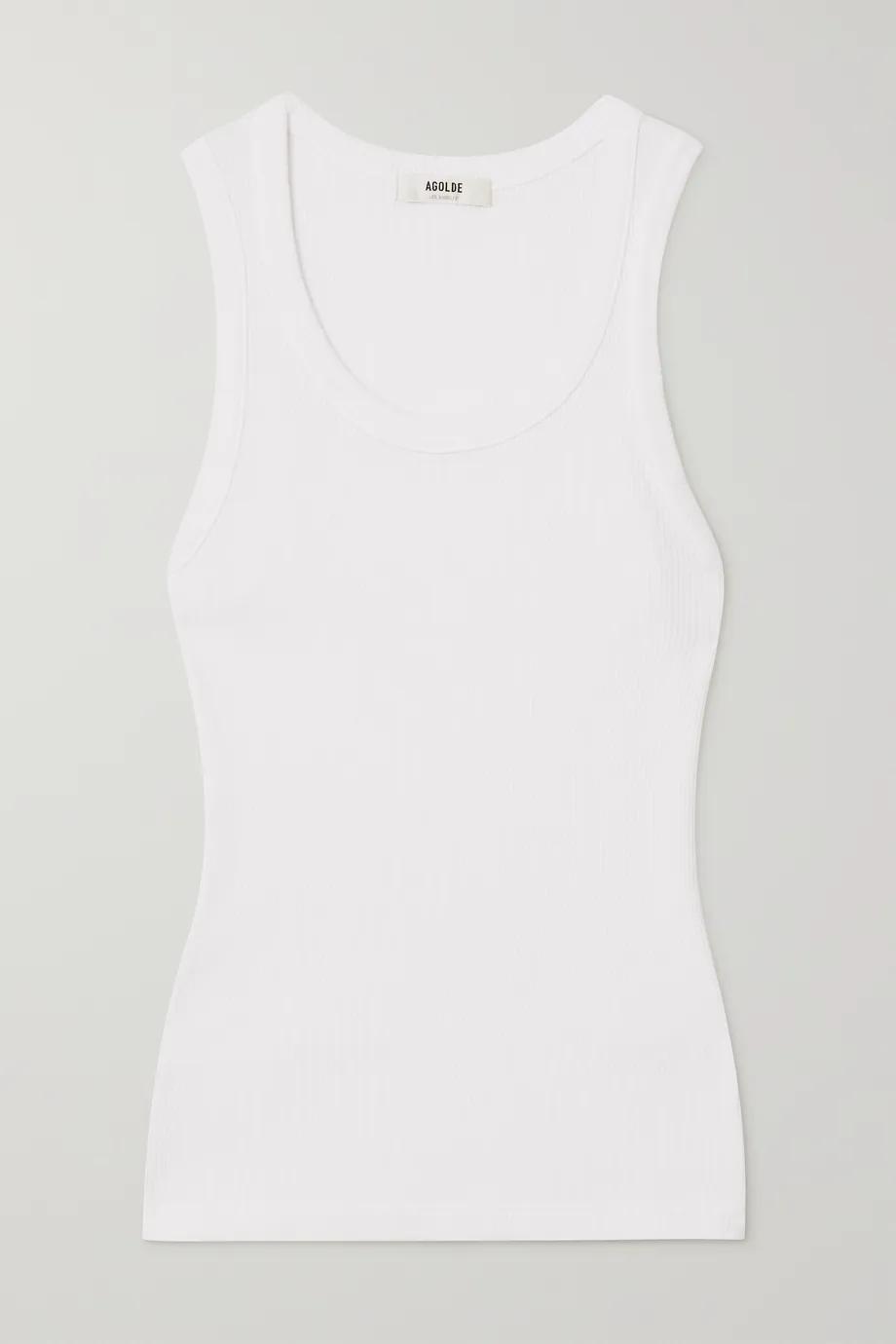 + NET SUSTAIN Poppy ribbed stretch organic cotton and TENCEL Lyocell-blend jersey tank by AGOLDE