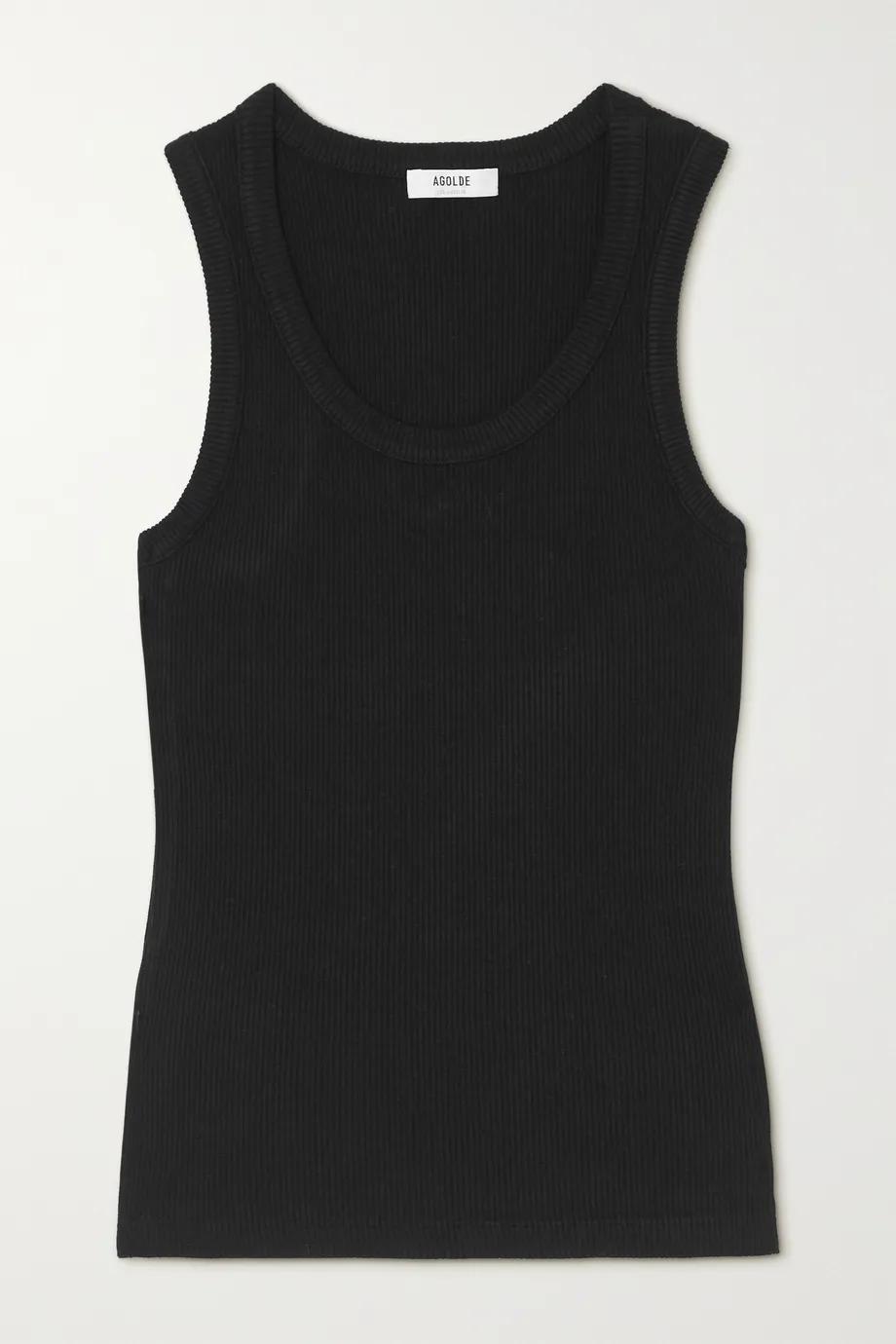 + NET SUSTAIN Poppy ribbed stretch organic cotton and TENCEL Lyocell-blend jersey tank by AGOLDE