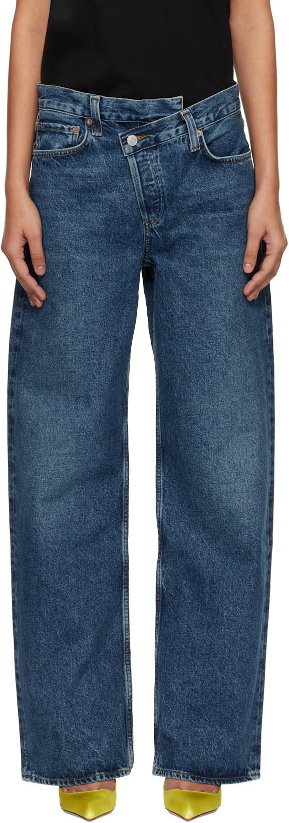 Navy Arc Criss Cross Jeans by AGOLDE