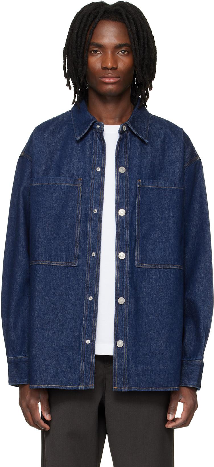 Navy Atticus Denim Shirt by AGOLDE