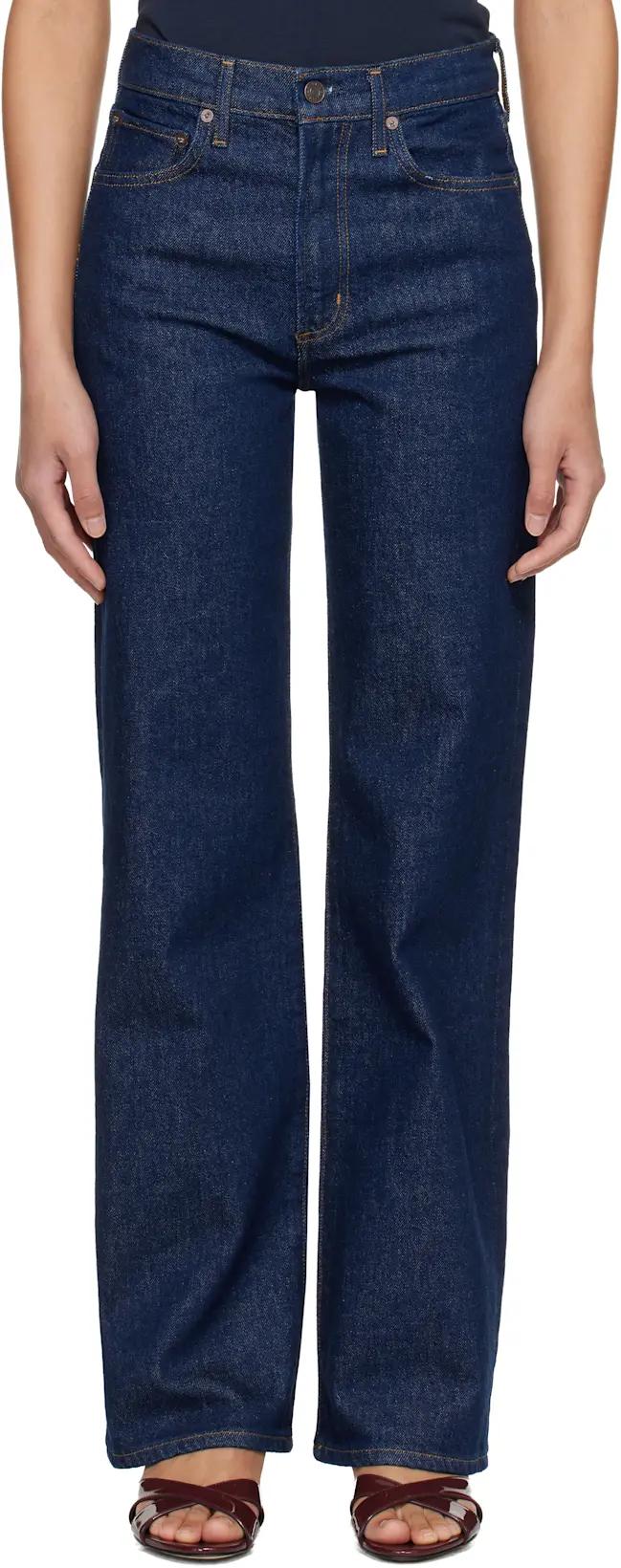 Navy Harper Straight Jeans by AGOLDE