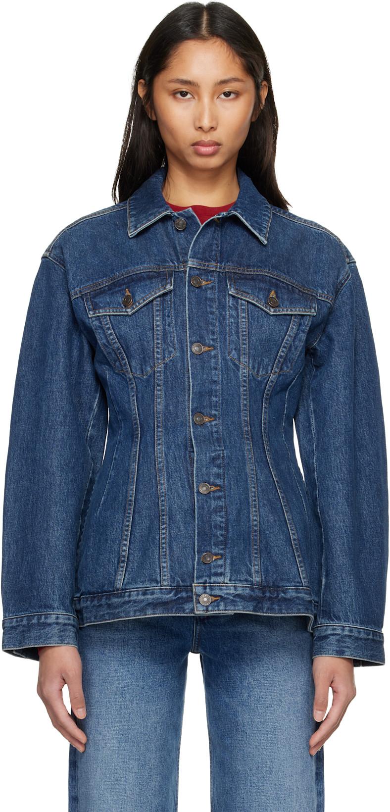 Navy Myra Denim Jacket by AGOLDE