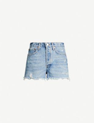 Parker Distressed Denim Shorts by AGOLDE