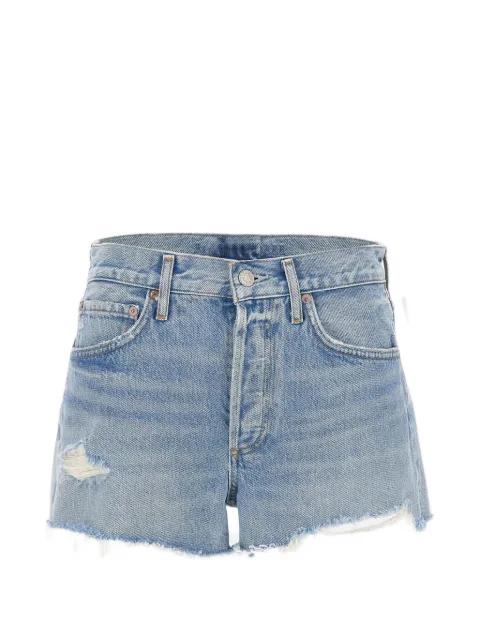 Parker frayed denim shorts by AGOLDE
