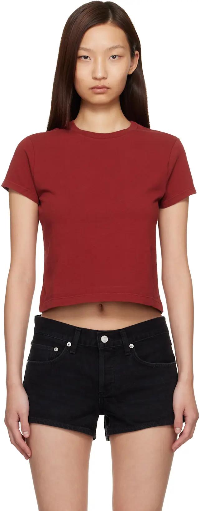 Red Adine Shrunken T-shirt by AGOLDE