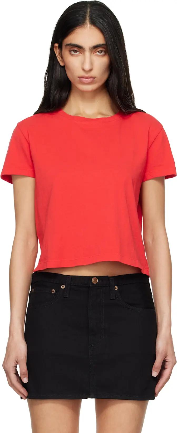 Red Adine Shrunken T-shirt by AGOLDE