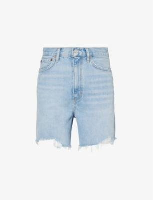 Stella high-rise organic and recycled-cotton denim shorts by AGOLDE