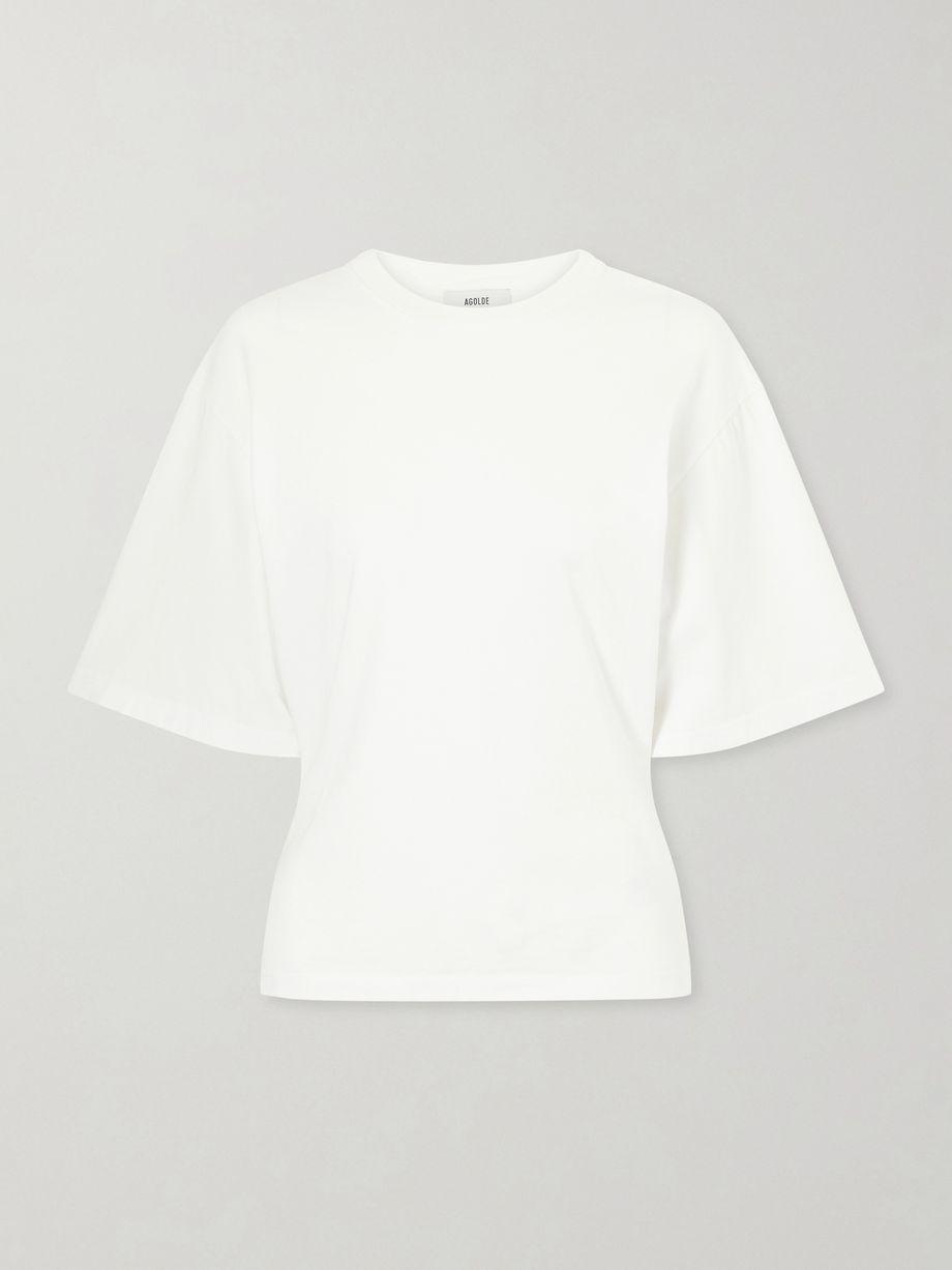 Storey gathered cotton-jersey T-shirt by AGOLDE