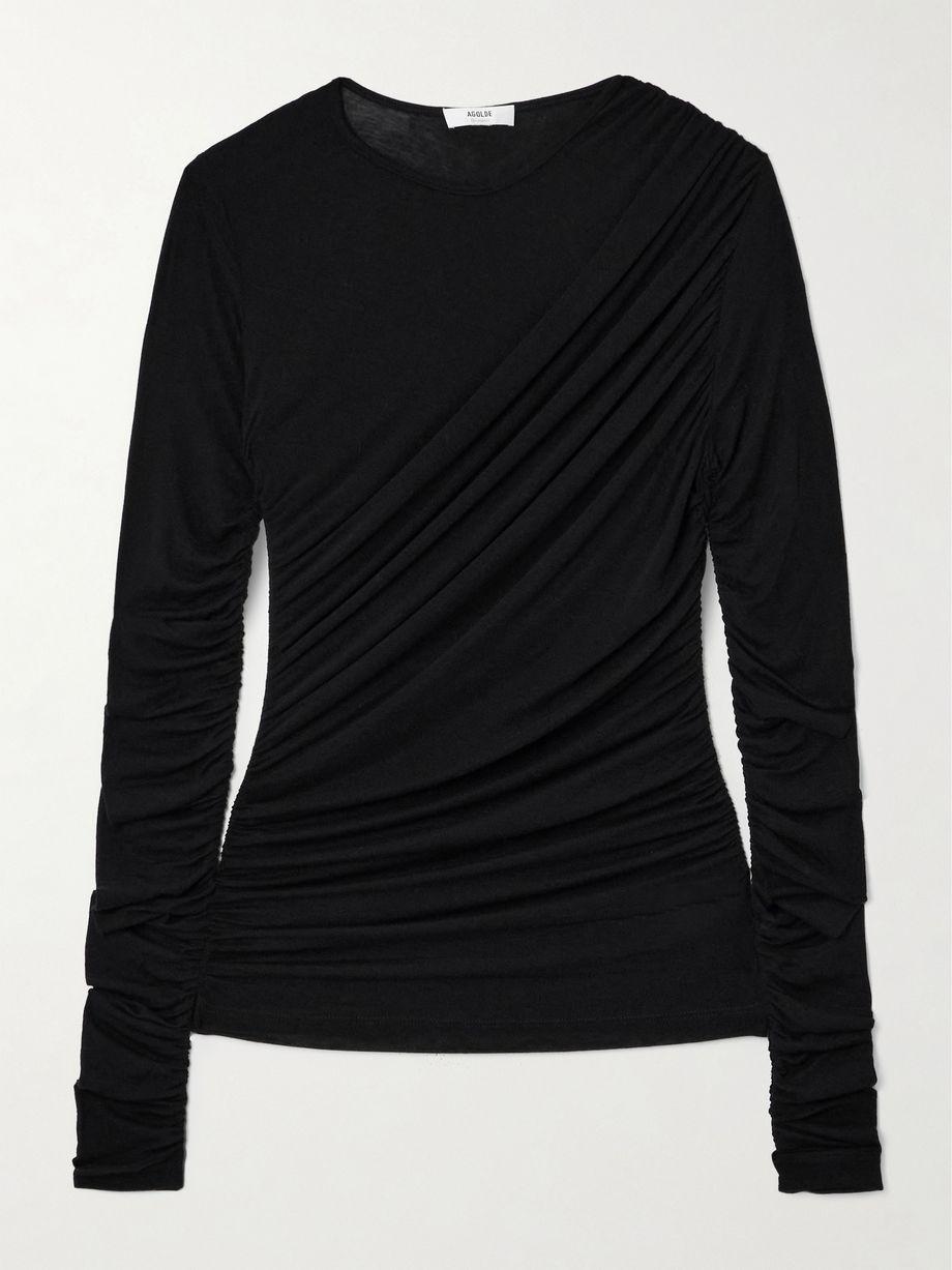 Tania draped stretch-TENCEL™ Lyocell jersey top by AGOLDE