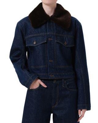 Walker Faux Fur Collar Denim Jacket by AGOLDE
