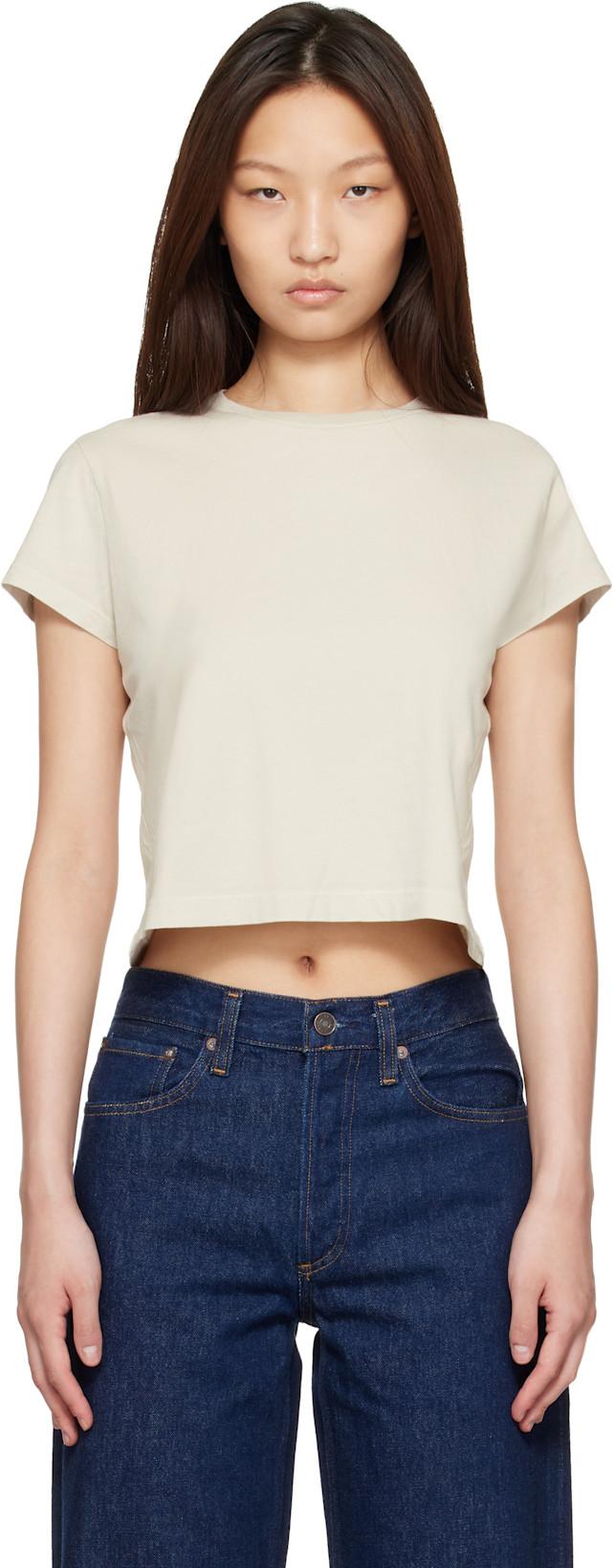 White Adine Shrunken T-shirt by AGOLDE