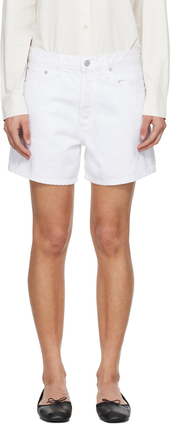 White Leith Denim Shorts by AGOLDE