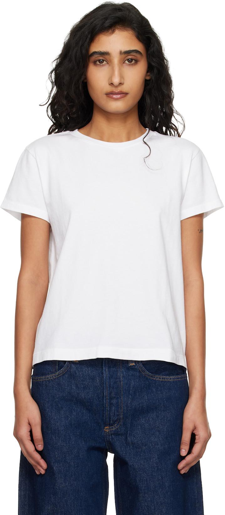 White Long Line Adine T-shirt by AGOLDE