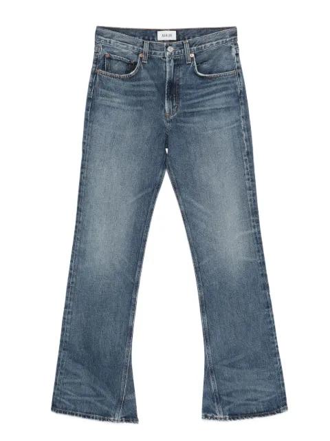 flared regenerative-cotton jeans by AGOLDE