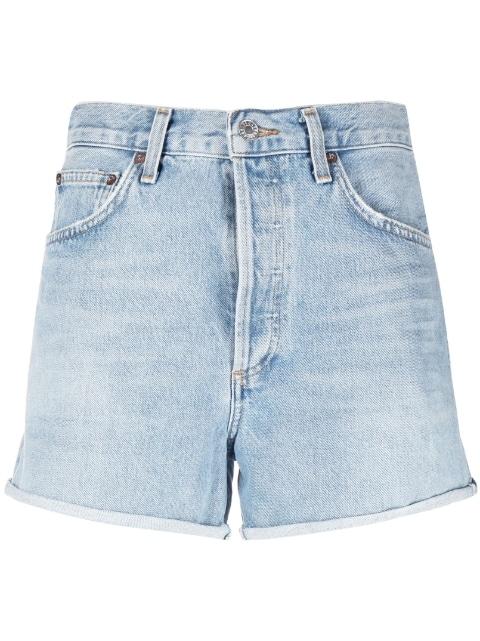 high-rise denim shorts by AGOLDE