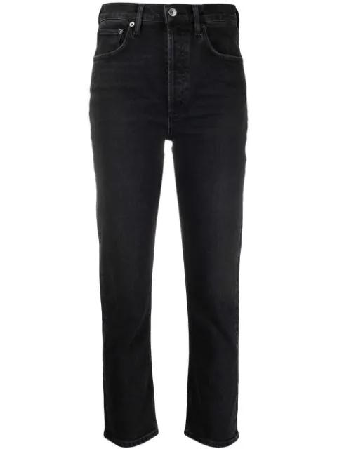 high-waisted straight-leg jeans by AGOLDE