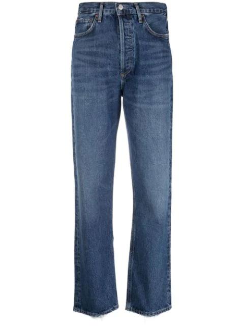 high-waisted straight-leg jeans by AGOLDE
