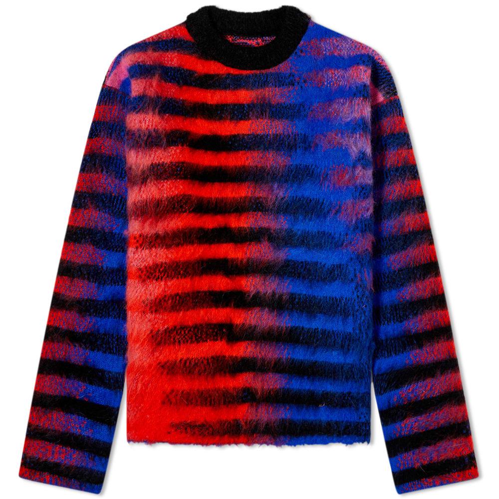 AGR Graphic Stripe Mohair Crew Neck Knit by AGR