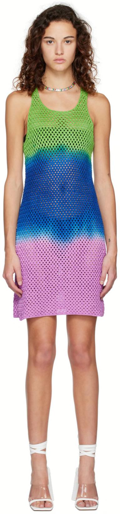 Multicolor Scoop Neck Mini Dress by AGR