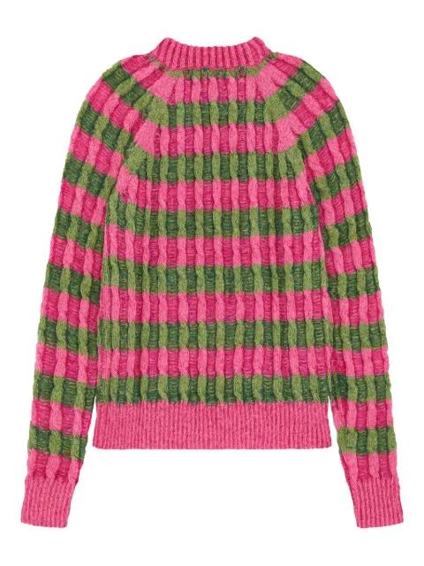 cable-knit striped sweater by AGR