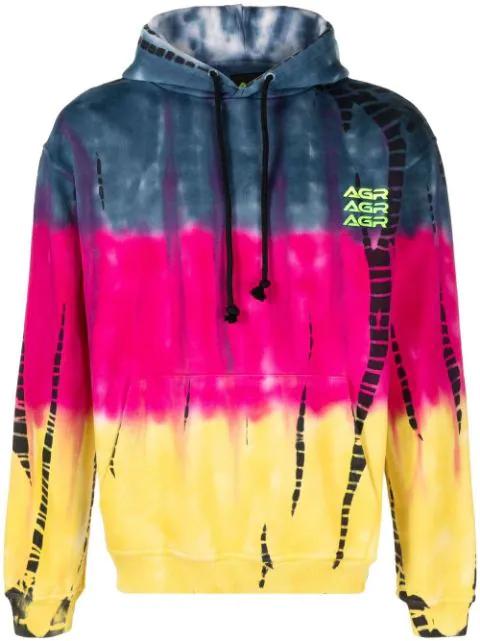 tie-dye print cotton hoodie by AGR